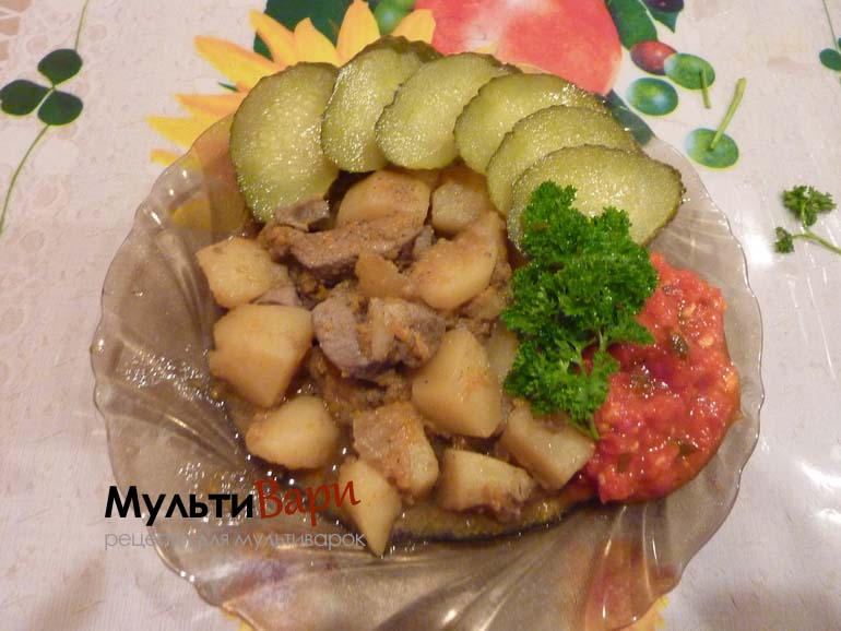 Картошка с печёнкой — рецепт для мультиварки