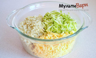 Запеканка из риса и кабачков фото